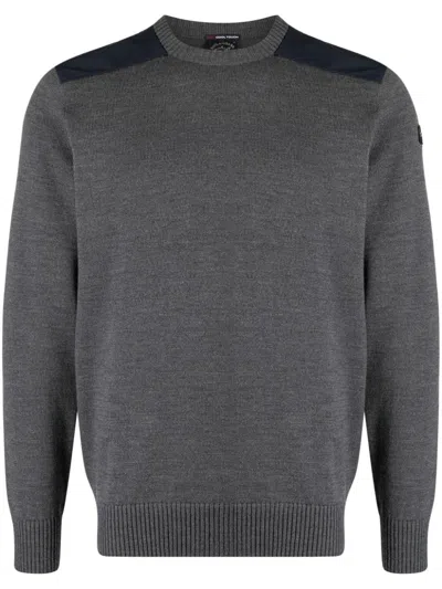 Paul & Shark Logo-patch Panelled Jumper In Grey