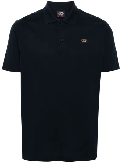 Paul & Shark Logo-patch Polo Shirt In Blue