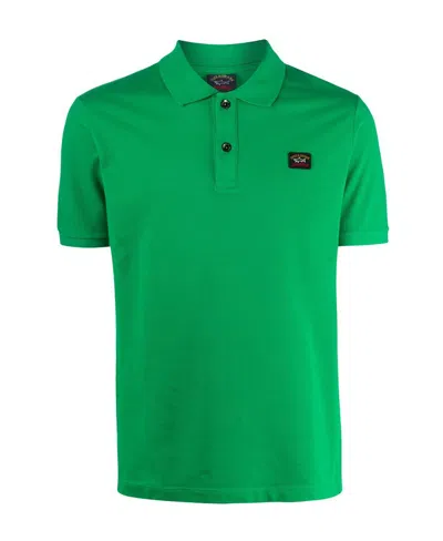 Paul & Shark Logo Patch Polo Shirt In Green