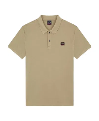 Paul & Shark Logo Patch Polo Shirt In Nude
