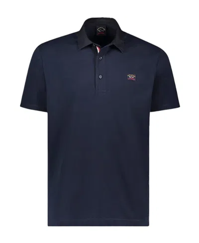Paul & Shark Logo-patch Short-sleeve Polo Shirt In Navy