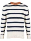 Paul & Shark Logo-patch Striped Jumper In White
