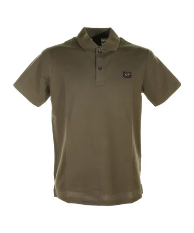 Paul & Shark Logo Patch T-shirt In Brown