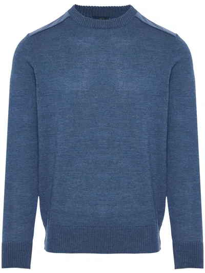 Paul & Shark Logo-patch Wool Jumper In Blau