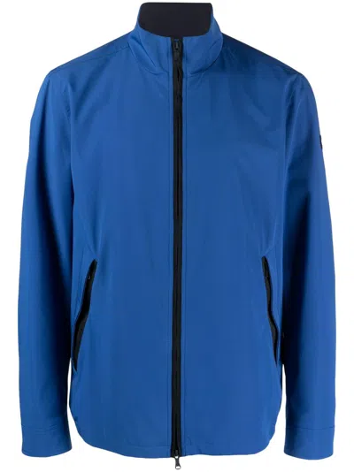 Paul & Shark Logo-patch Zip-up Jacket In Blau