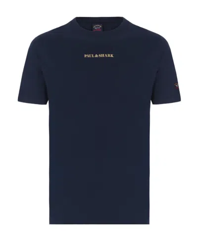 Paul & Shark Logo Pattern T-shirt In Black