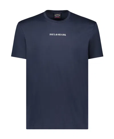 Paul & Shark Logo Pattern T-shirt In Black