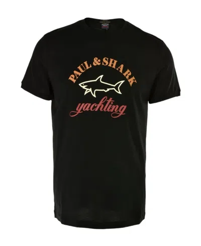 Paul & Shark Logo Pattern T-shirt In Black