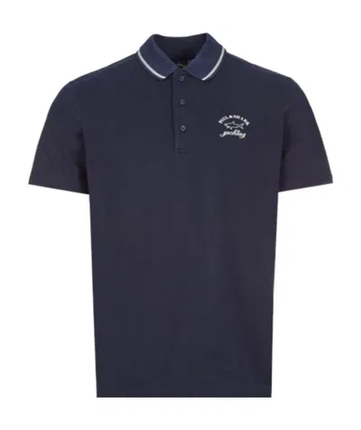 Paul & Shark Logo Polo Shirt In Black