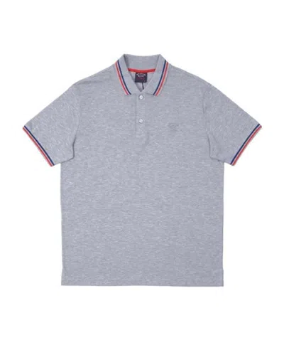 Paul & Shark Logo Polo Shirt In Gray