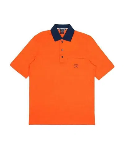 Paul & Shark Logo Polo Shirt In Orange