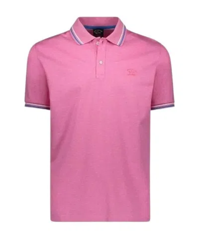 Paul & Shark Logo Polo Shirt In Pink