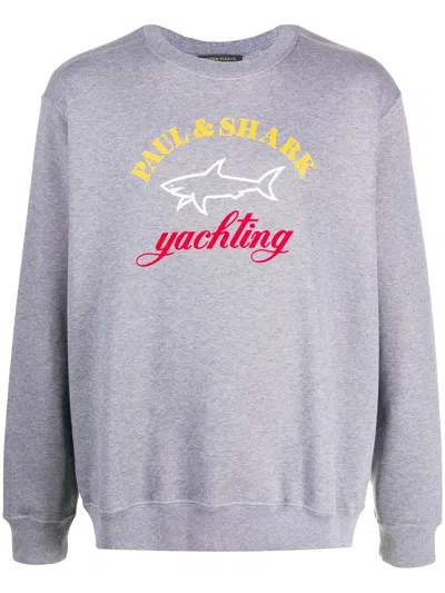 PAUL & SHARK LOGO-PRINT COTTON CREW NECK SWEATSHIRT
