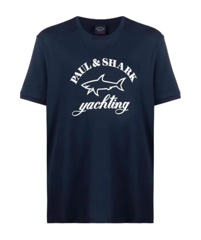 Paul & Shark Logo-print Cotton T-shirt In Black
