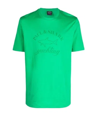 Paul & Shark Logo-print Cotton T-shirt In Green