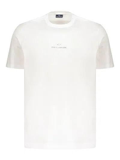 Paul & Shark Logo-print Crew-neck T-shirt In White