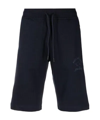 Paul & Shark Logo-print Drawstring Shorts In Black