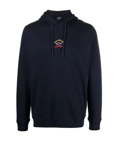 Paul & Shark Logo Print Hoodie In Black