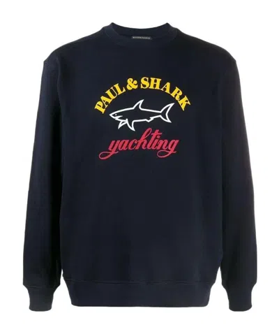 Paul & Shark Logo Print Jumper In Black