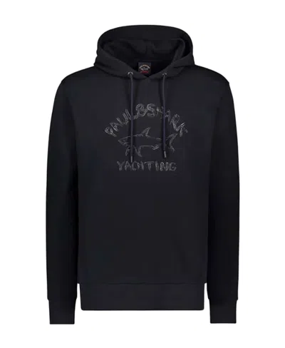 Paul & Shark Logo-print Long-sleeve Hoodie In Black