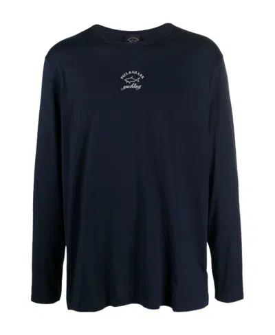 Paul & Shark Logo-print Long-sleeve T-shirt In Black
