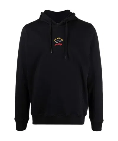 Paul & Shark Logo-print Pullover Hoodie In Black