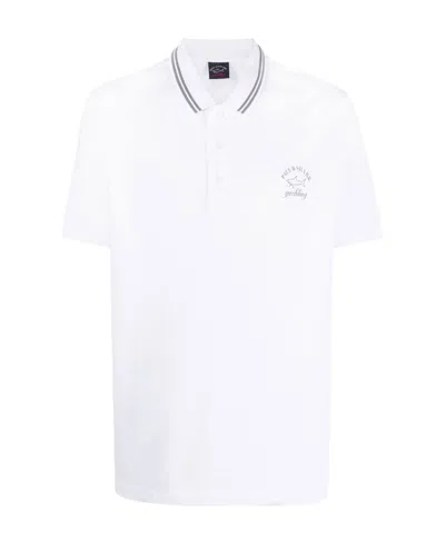 Paul & Shark Logo-print Short-sleeve Polo Shirt In White