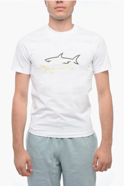 Paul & Shark Logo Print Short Sleeved T-shirt In White