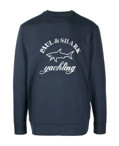 Paul & Shark Logo-print Sweatshirt In Blue