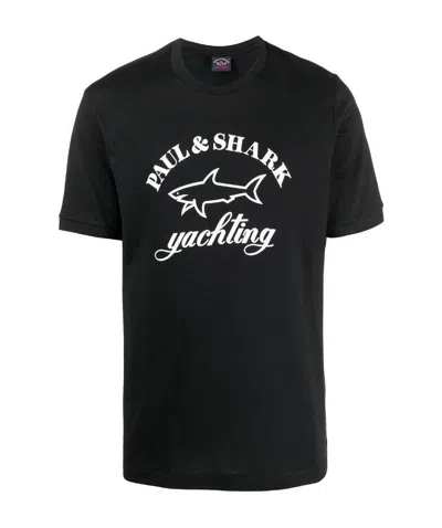 Paul & Shark Logo Print T-shirt In Black