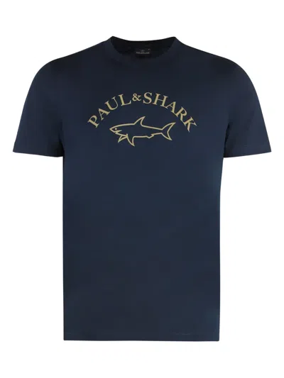 Paul & Shark Logo-print T-shirt In Blue