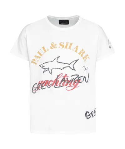 Paul & Shark Logo-print T-shirt In White