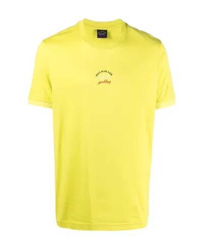 Paul & Shark Logo Print T-shirt In Yellow