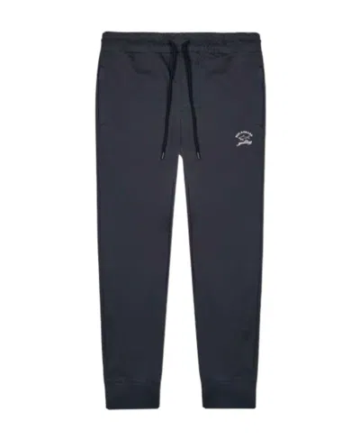 Paul & Shark Logo-print Tapered Track Trousers In Black