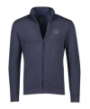 Paul & Shark Logo-print Zip-up Sweatshirt In Dark Blue
