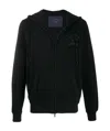 Paul & Shark Logo Printed Hooded Casual Jacket In Black