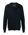 Paul & Shark Logo Printed Hooded Casual Jacket In Black