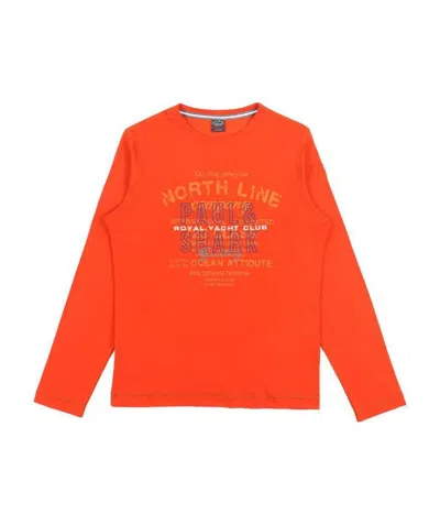 Paul & Shark Logo Printed Long-sleeved T-shirt In Red