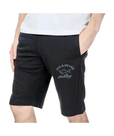 Paul & Shark Logo Printed Shorts In Black