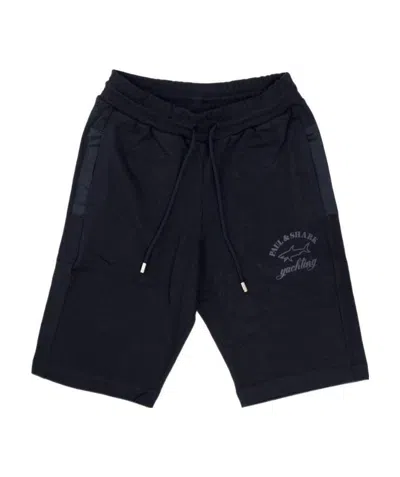 Paul & Shark Logo Printed Shorts In Black