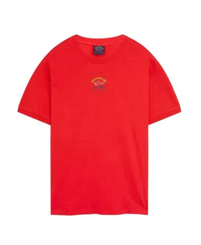 Paul & Shark Logo Printed T-shirt In Red