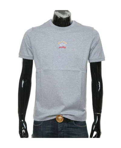 Paul & Shark Logo Printed T-shirt With Round Neck In Gray
