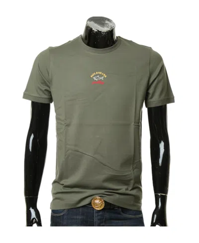 Paul & Shark Logo Printed T-shirt With Round Neck In Green