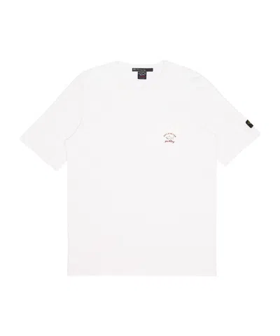 Paul & Shark Logo Round-neck T-shirt In White