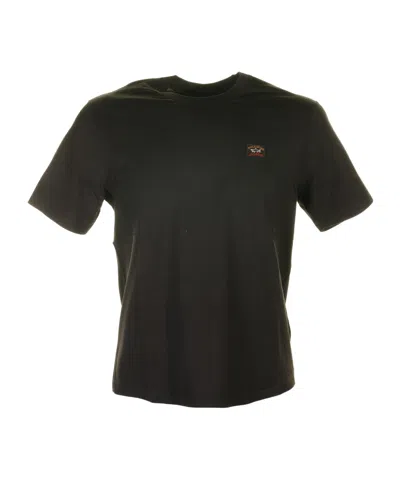 Paul & Shark Logo Round-necked T-shirt In Black