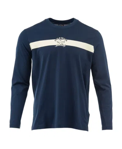 Paul & Shark Logo Round-necked T-shirt In Blue