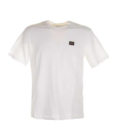 Paul & Shark Logo Round-necked T-shirt In White