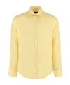 Paul & Shark Linen Shirt In Yellow