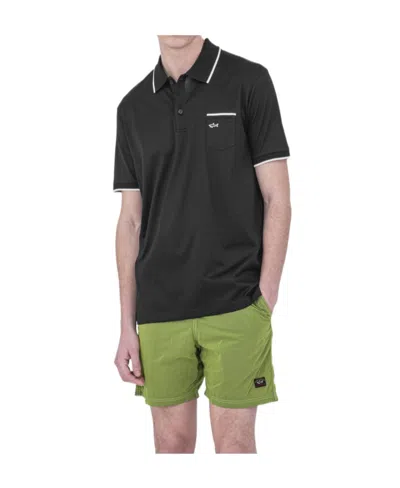 Paul & Shark Logo Short-sleeved Polo Shirt In Black