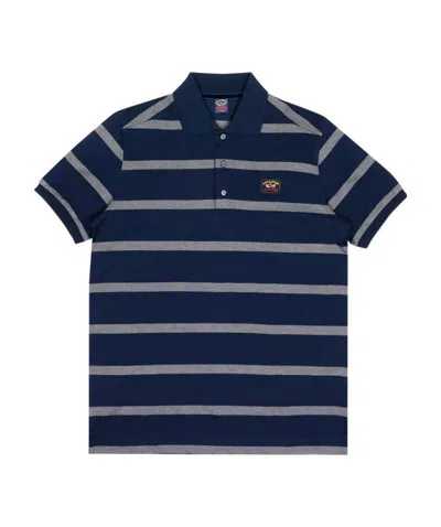 Paul & Shark Logo Sticker Polo Shirt In Black